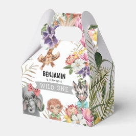Cute Wild One Oerwoud Boy Birthday Favor Box Bedankdoosjes