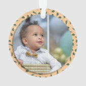 Cute Wild One Oerwoud Mijn eerste kerstfoto Ornament (achterkant)