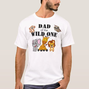 Cute Wild One Oerwoud Safari Animal Dad T-shirt