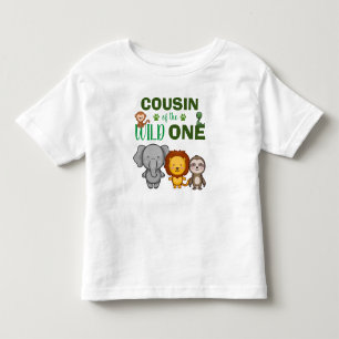 Cute Wild One Oerwoud Safari Animal neef Zoo Kinder Shirts