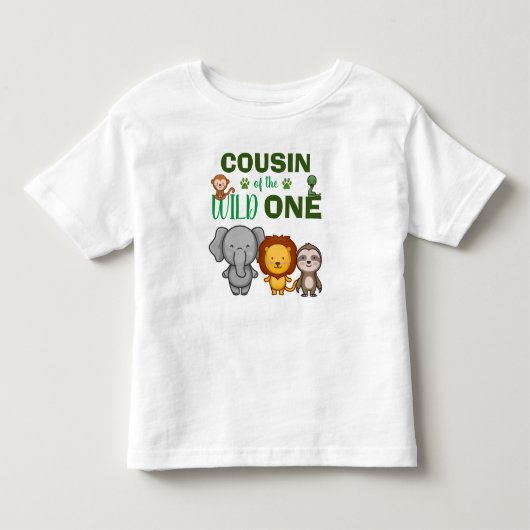 Cute Wild One Oerwoud Safari Animal neef Zoo Kinder Shirts (Voorkant)