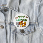 Cute Wild One Oerwoud Safari Animal neef Zoo Ronde Button 7,6 Cm (In situ)
