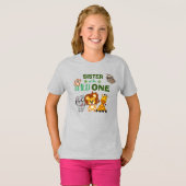 Cute Wild One Oerwoud Safari Animal Sister Zoo T-S T-shirt (Voorkant volledig)