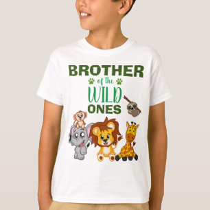 Cute Wild One Oerwoud Safari Animal Twins Brother T-shirt