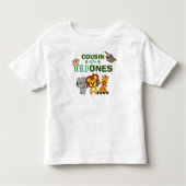 Cute Wild One Oerwoud Safari Animal Twins Cousin Kinder Shirts (Voorkant)