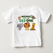 Cute Wild One Oerwoud Safari Animals First Birthda (Voorkant)