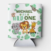 Cute Wild One Oerwoud Safari Animals First Birthda Blikjeskoeler (Voorkant)