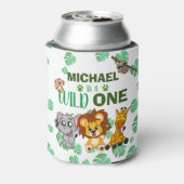 Cute Wild One Oerwoud Safari Animals First Birthda Blikjeskoeler (Blikje Achterkant)