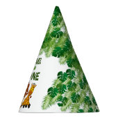 Cute Wild One Oerwoud Safari Animals First Birthda Feesthoedjes (Rechts)