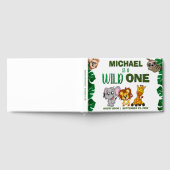 Cute Wild One Oerwoud Safari Animals First Birthda Gastenboek (Volledig)