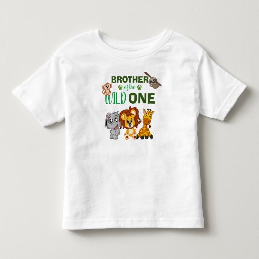 Cute Wild One Oerwoud Safari Animals First Birthda Kinder Shirts (Voorkant)