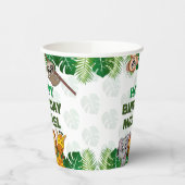 Cute Wild One Oerwoud Safari Animals First Birthda Papieren Bekers (Links)