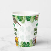 Cute Wild One Oerwoud Safari Animals First Birthda Papieren Bekers (Rechts)