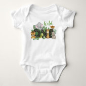 Cute Wild One Oerwoud Safari Animals First Birthda Romper (Voorkant)