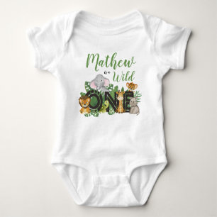 Cute Wild One Oerwoud Safari Animals First Birthda Romper