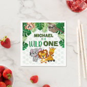 Cute Wild One Oerwoud Safari Animals First Birthda Servet (Insitu)