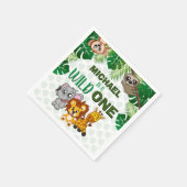 Cute Wild One Oerwoud Safari Animals First Birthda Servet (Hoek)