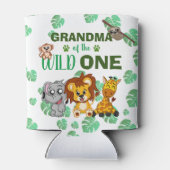 Cute Wild One Oerwoud Safari Zoo Animal Grandma Blikjeskoeler (Achterkant)