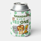 Cute Wild One Oerwoud Safari Zoo Animal Grandma Blikjeskoeler (Blikje Achterkant)