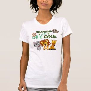 Cute Wild One Oerwoud Safari Zoo Animal Grandma T-shirt