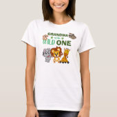 Cute Wild One Oerwoud Safari Zoo Animal Grandma T-shirt (Voorkant)