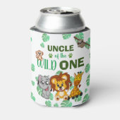 Cute Wild One Oerwoud Safari Zoo Animal oom Blikjeskoeler (Blikje Achterkant)