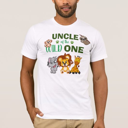 Cute Wild One Oerwoud Safari Zoo Animal oom T-shirt (Voorkant)