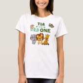 Cute Wild One Oerwoud Safari Zoo Animal Tia T-shirt (Voorkant)