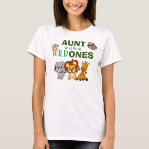 Cute Wild One Oerwoud Safari Zoo Animal Twins tant T-shirt