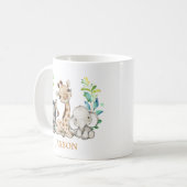 Cute Wild One Safari Animal Birthday Coffee Mok (Voorkant links)