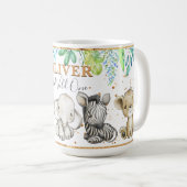 Cute Wild One Safari Animal Birthday Coffee Mok (Voorkant rechts)
