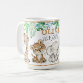 Cute Wild One Safari Animal Birthday Coffee Mok (Voorkant links)