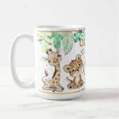 Cute Wild One Safari Animal Birthday Coffee Mok (Links)
