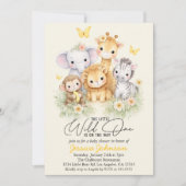 Cute Wild One Safari Animals e Baby Shower  Kaart (Voorkant)