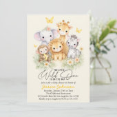 Cute Wild One Safari Animals e Baby Shower  Kaart (Staand voorkant)