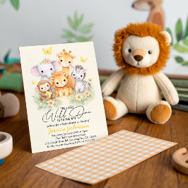 Cute Wild One Safari Animals e Baby Shower  Kaart