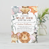 Cute Wild One Safari Animals Oerwoud Kaart (Staand voorkant)