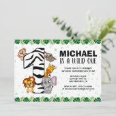 Cute Wild One Safari Oerwoud Animals 1e verjaardag Kaart (Staand voorkant)