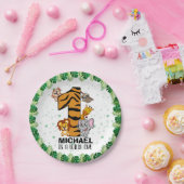 Cute Wild One Safari Oerwoud Animals First Birthda Papieren Bordje (Feest)