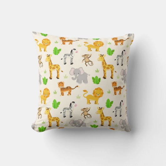 Cute Wild Safari Animal Modern Kinder Pattern Kussen (Voorkant)
