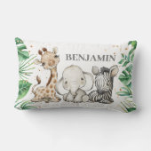 Cute Wild Safari Oerwoud Animals Greenery Kussen (Achterkant)