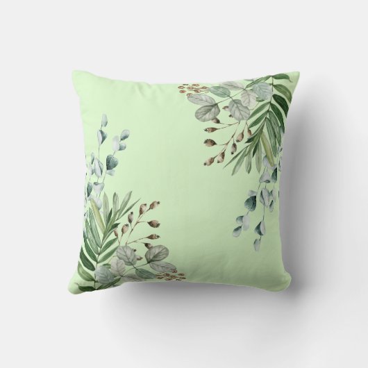 Cute Wild Safari Oerwoud Animals Rustic Greenery Kussen (Achterkant)