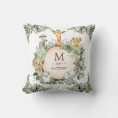 Cute Wild Safari Oerwoud Animals Rustic Greenery Kussen (Voorkant)