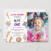 Cute Wild Safari Theme Kinderen van Birthday Kaart (Voorkant)