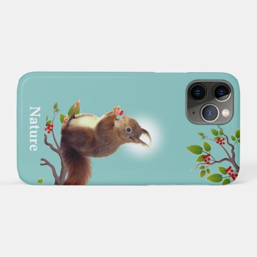 Cute Wild Squirrel & Editable Text Case-Mate iPhone Case (Achterkant (horizontaal))