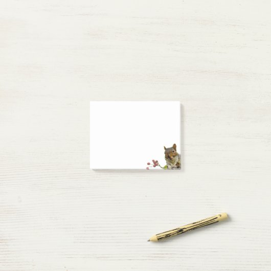 Cute Wild Squirrel on White Post-it® Notes (Op bureau)