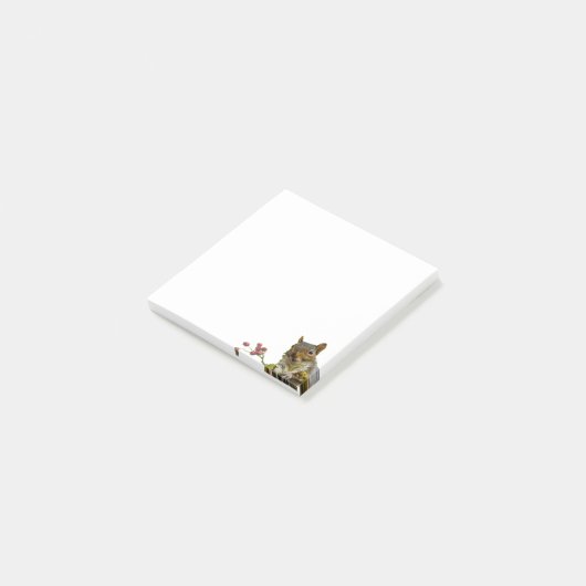 Cute Wild Squirrel op White Post-it Notes (Schuin)