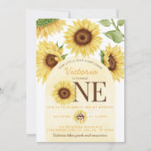 Cute Wild Sunflower die 1 ^ e verjaardag gaat vier Kaart (Voorkant)