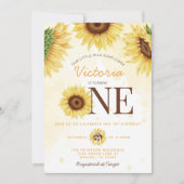 Cute Wild Sunflower die 1 ^ e verjaardag gaat vier Kaart (Voorkant)