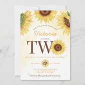 Cute Wild Sunflower die TWEE verjaardag gaat viere Kaart (Voorkant)